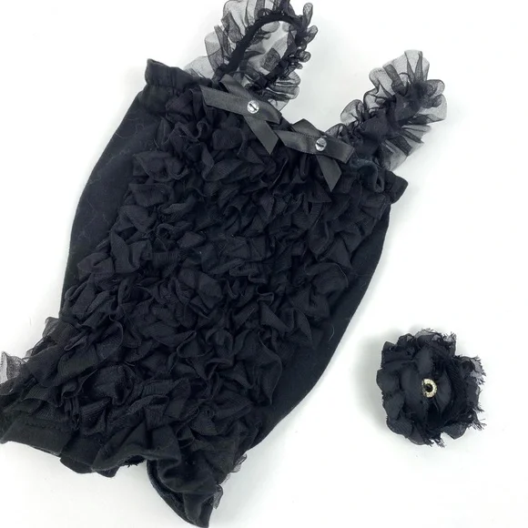 Baby black ruffle pullover dress for photo shoot dress up glamour shots picture - Picture 7 of 11